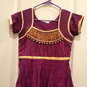 💜 "Exquisite Wine/Plum 3 PC Anarkali Heavy Embellished Yoke